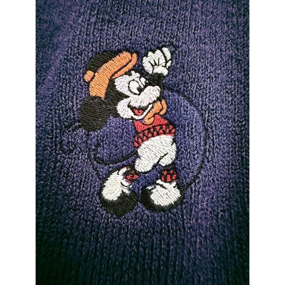 VTG Pickering Disney Sweater Mens L Navy Mickey Mouse Embroidered Golf Knit USA - Picture 6 of 12